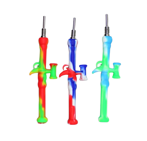 4.5" Sniper Silicone Collector Straw Titanium 10mm